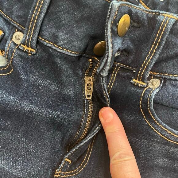 American Eagle Artist Cropped Jeans Super Stretch Denim Dark Wash Blue Size 4 - Picture 4 of 12